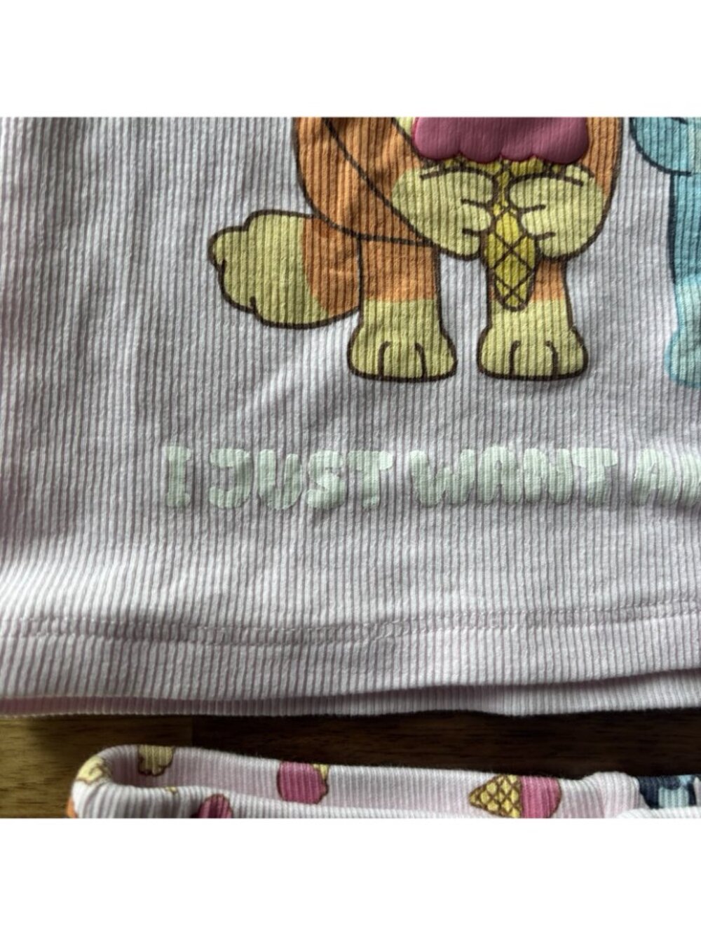 Zara Bluey Bingo Matching Set Ribbed Shorts & Top Size 4 Yr Disney Pink Icecream - Picture 16 of 16